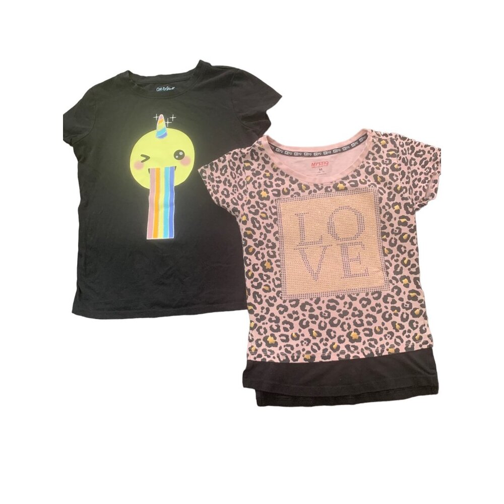 Cat& Jack/ Mystiq Sz M Lot of 2 Girls Shirts